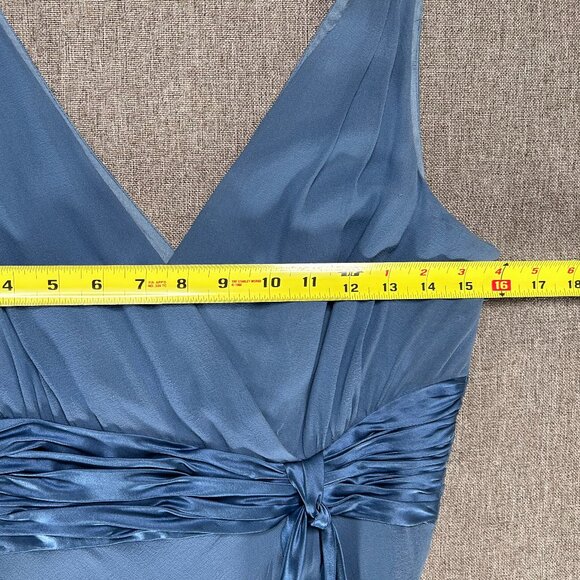 Maggy London 100% Silk Maxi Fit & Flare Dress Women's 8 Blue Wedding Party NWT - Picture 13 of 15